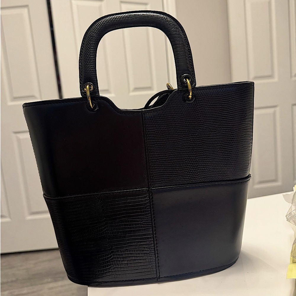 Staud Andy Lizard-Embossed Bag